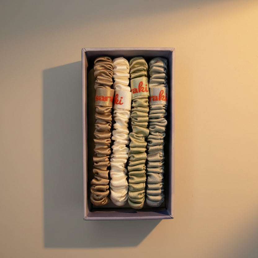 Ensemble de 4 chouchous en soie - les pâlettes