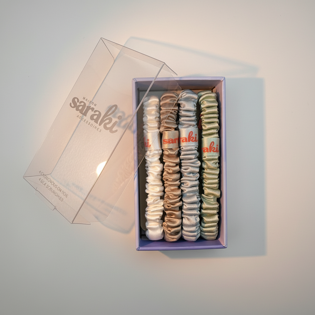 Ensemble de 4 chouchous en soie - les pâlettes